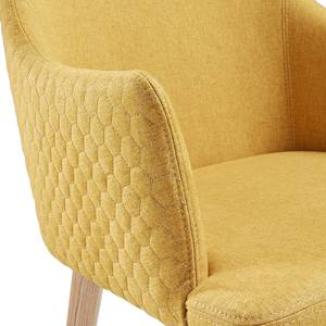 Chaise à accoudoirs Serba Tissu - Jaune moutarde