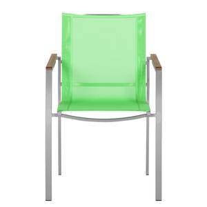 Chaises de jardin T-Line IX (lot de 2) Métal / Textilène vert tilleul