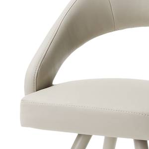 Chaises à accoudoirs Tamira (lot de 2) Imitation cuir / Acier inoxydable - Beige