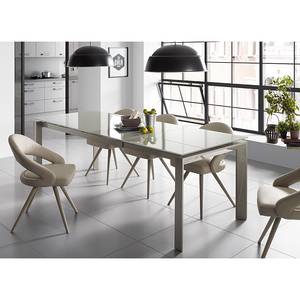 Chaises à accoudoirs Tamira (lot de 2) kunstleer/beige roestvrij staal