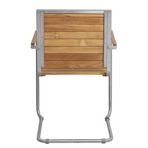 Freischwinger TEAKLINE 2er-Set Teak massiv / Edelstahl - Teak / Silber