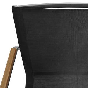 Chaises TEAK DELUXE - lot de 2 Textilene / Acier inoxydable - Noir / Argenté