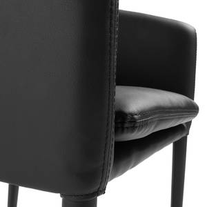 Chaise à accoudoirs Terlan III Imitation cuir - Noir