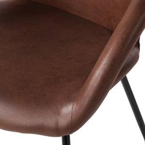 Sedia con braccioli Woodlawn II similpelle / metallo - Marrone - 1 sedia