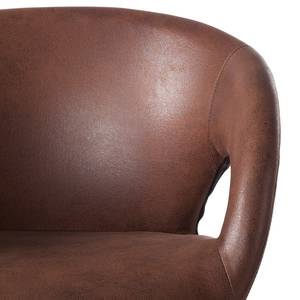 Chaise à accoudoirs Woodlawn II Imitation cuir / Métal - Marron - 1 chaise