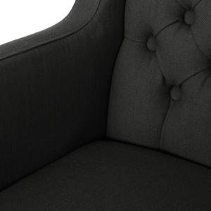 Sedia con braccioli Austin Tessuto / Legno massello di quercia - Tessuto Kyra: grigio scuro