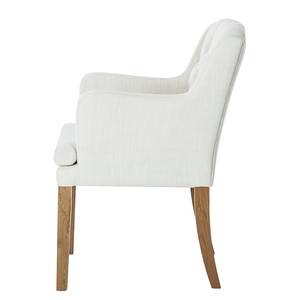 Chaise à accoudoirs Austin Tissu blanc - Tissu Kyra: Blanc