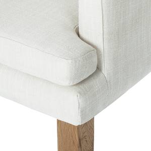 Chaise à accoudoirs Austin Tissu blanc - Tissu Kyra: Blanc