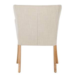 Armleunstoel Bakersfield geweven stof/massief eikenhout - Beige