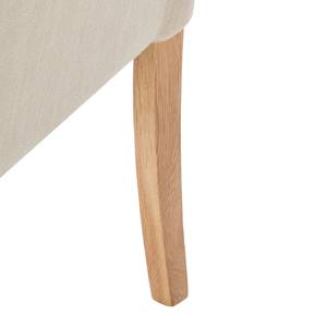 Armleunstoel Bakersfield geweven stof/massief eikenhout - Beige