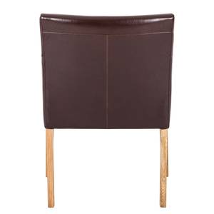 Chaise à accoudoirs Lincoln Imitation cuir marron / Chêne naturel