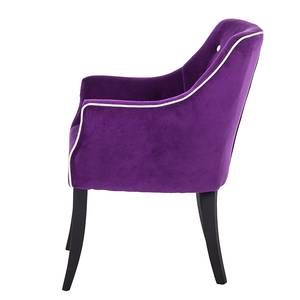 Chaise à accoudoirs Rochester Velours violet / noir blanc