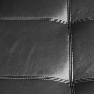 Canapé d'angle Valento Imitation cuir -Noir - Avec méridienne montée à droite (vue de face) - Sans fonction couchage