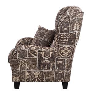 Fauteuil Perrine (avec repose-pieds) Tissu marron