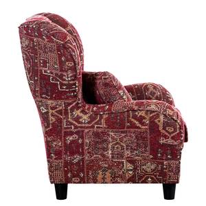 Fauteuil Perrine (avec repose-pieds) Tissu rouge