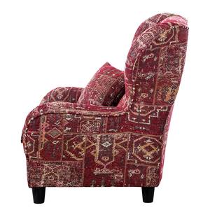 Fauteuil Perrine (avec repose-pieds) Tissu rouge