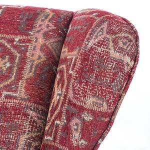 Fauteuil Perrine (avec repose-pieds) Tissu rouge