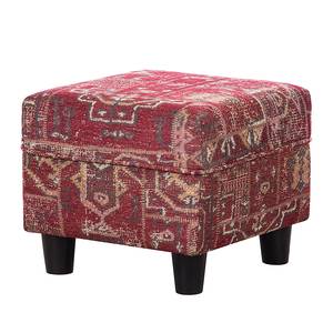 Fauteuil Perrine (avec repose-pieds) Tissu rouge