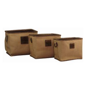 Opbergmanden III (3-delige set) Beige - Textiel - 32 x 26 x 23 cm