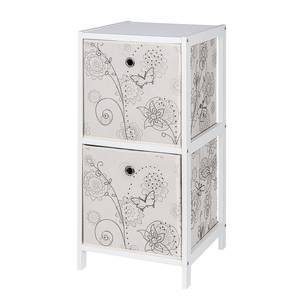 Opbergboxen Butterfly (3-delige set) geweven stof - beige