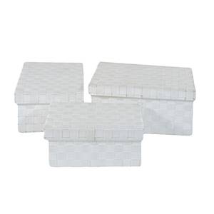 Box portaoggetti nanda (set da 3) bianco