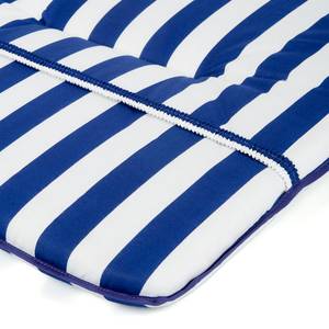 Stoelkussen Basic Line blauw/wit gestreept - kussen voor stoel met hoge leuning - 120x50cm