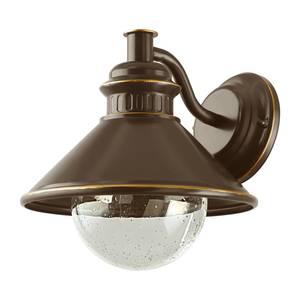 Buitenwandlamp Albacete glas/staal - 1 lichtbron - Espressokleurig