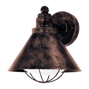 Buitenwandlamp Barrosela kunststof/staal - 1 lichtbron - Zwart/Koperkleurig