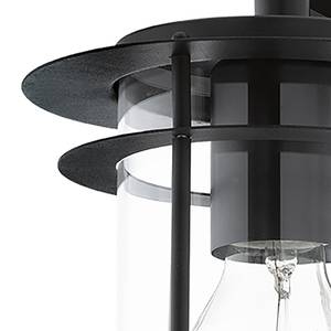 Buitenwandlamp Valdeo glas/staal - 1 lichtbron - Zwart