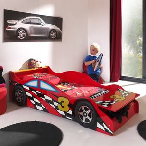 Lits simples enfant Auto Rouge - Bois manufacturé - 78 x 48 x 175 cm