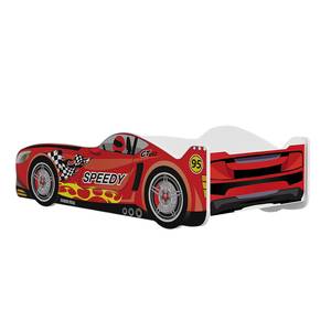 Lit voiture Speedy Rouge - Blanc - Bois manufacturé - 170 x 50 x 85 cm