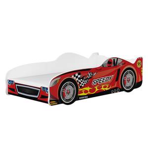 Lit voiture Speedy Rouge - Blanc - Bois manufacturé - 170 x 50 x 85 cm