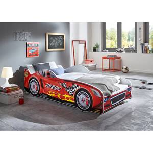 Lit voiture Speedy Rouge - Blanc - Bois manufacturé - 170 x 50 x 85 cm