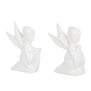 Engel Figur Avery (2er-Set) Weiß - Keramik - Höhe: 15 cm