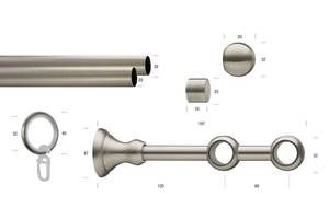 Gardinenstange Andrea 2 lfg. Grau - Breite: 240 cm
