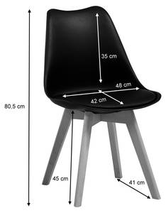 Schalenstuhl LUISA Schwarz - Kunststoff - 48 x 81 x 42 cm