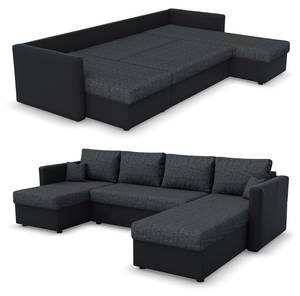 Sofa U Form  24053 Schwarz - Grau - Holzwerkstoff - 290 x 61 x 185 cm