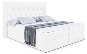 Boxspringbett NOEL Hochglanz Weiß - Breite: 140 cm - H4