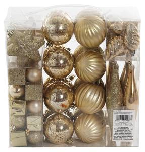 Box 80 Stück Weihnachtsdekorationen Gold - Kunststoff - 25 x 1 x 25 cm