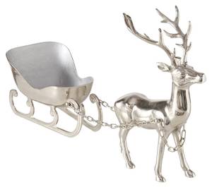 Sektkühler Weihnachtsschlitten Silber - Metall - 24 x 45 x 86 cm