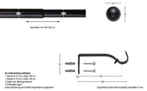 Gardinenstange ausziehbar Cali 1 lfg. Breite: 350 cm