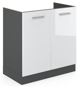 Meuble bas sous-évier R-Line 34906 Anthracite - Blanc brillant