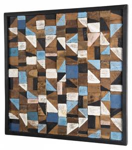 Quadratische Wanddekoration Massivholz - 4 x 73 x 73 cm