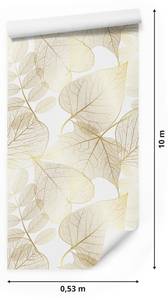 Tapete Rollen BLÄTTER Pflanzen Natur Beige - Braun - Weiß - Papier - Textil - 53 x 1000 x 1000 cm