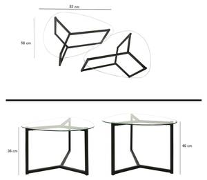 Wohnzimmertisch Dmotoles Schwarz - Glas - 58 x 40 x 82 cm