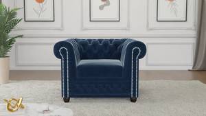 Sessel Karl Chesterfield Marineblau - Nachtblau