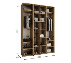 Drehtürenschrank Como 3 Beige - Gold - 170 x 50 cm