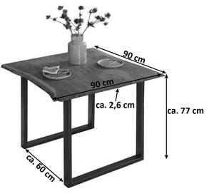 Esstisch BILLY Akazie Dekor - Braun - 90 x 90 cm - Schwarz