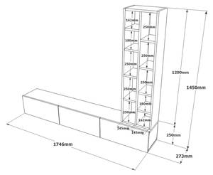 Tv lowboard LUVIO RTV175 3D Grau