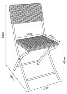 Lot de 2 chaises pliantes Mark Noir - Métal - Matière plastique - 45 x 81 x 58 cm